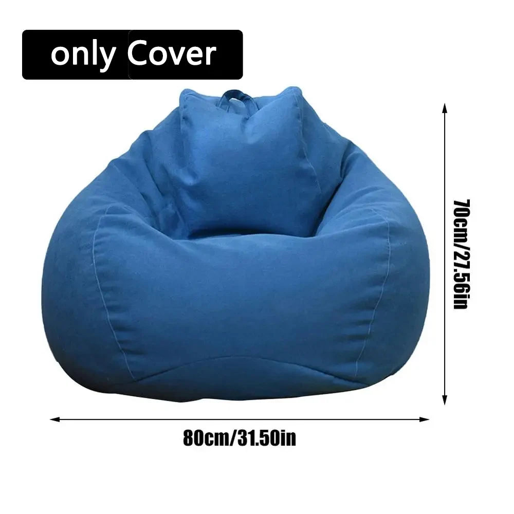 Large Small Lazy Sofas Cover Chairs without Filler Linen Cloth Lounger Seat Bean Bag Pouf Puff Couch Tatami Living Room Beanbags