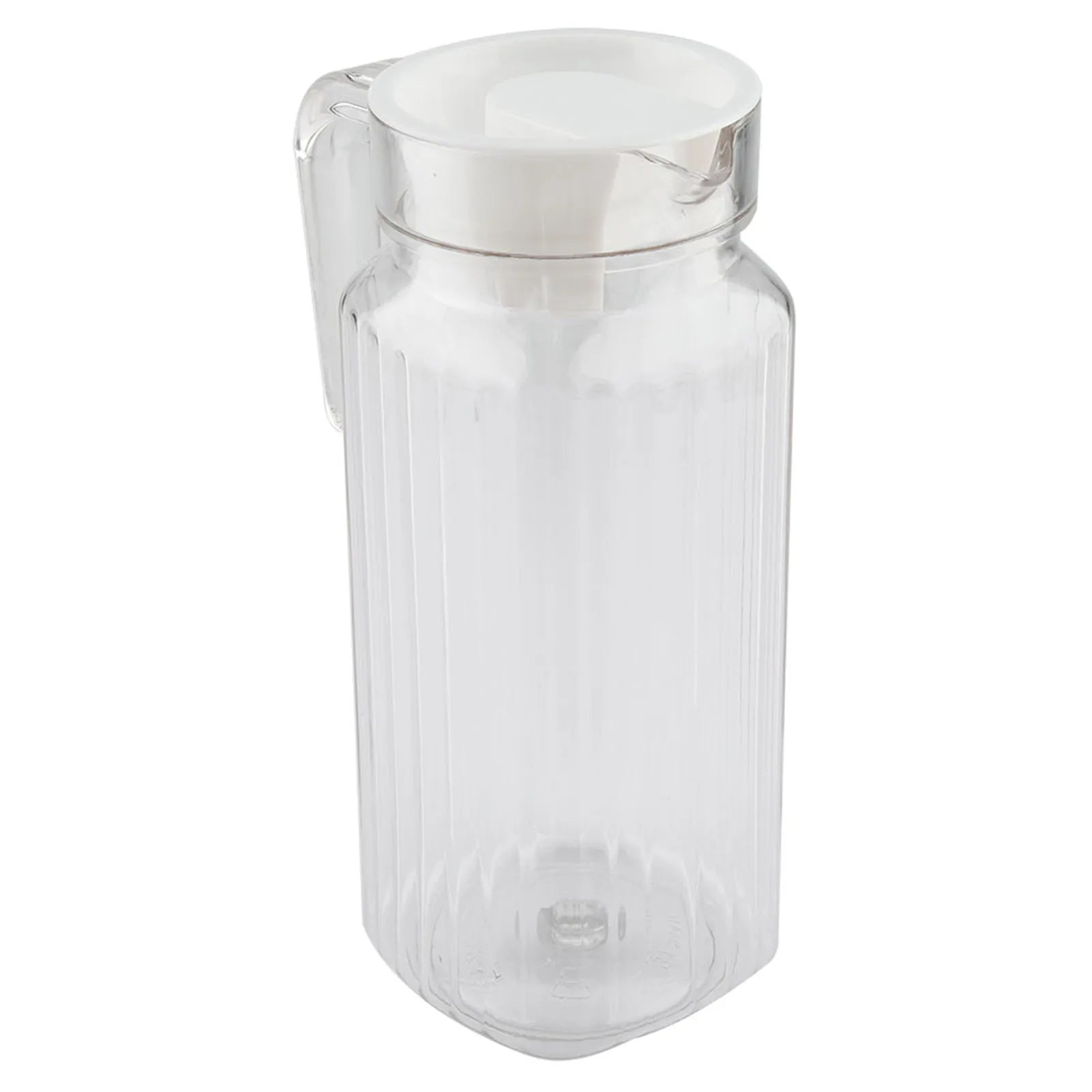 Cold Water Bottle Acrylic Transparent Juice Bottle Striped Water Ice Cold Juice Jug with Lid for Bar Home Restaurant Coffee Shop