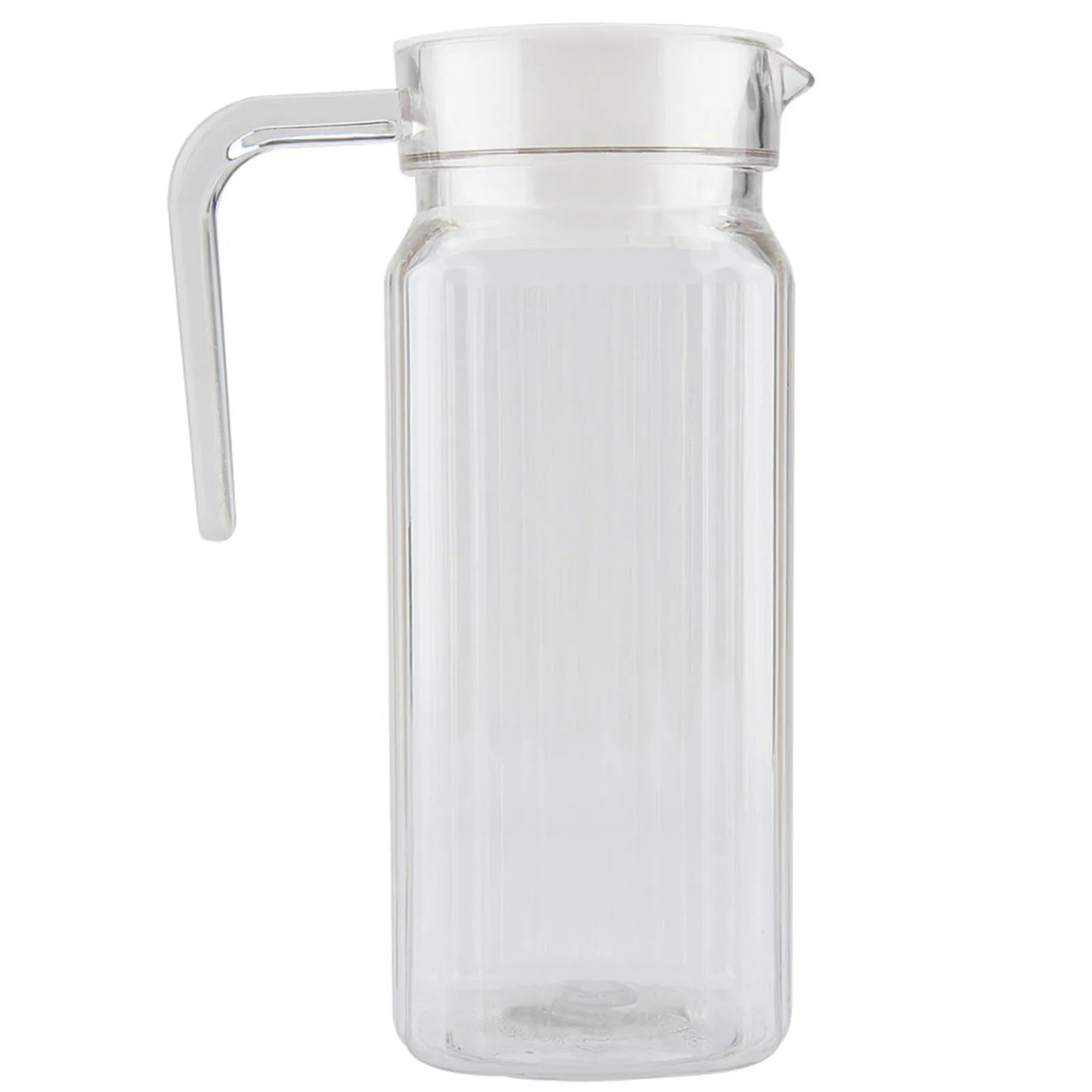 Cold Water Bottle Acrylic Transparent Juice Bottle Striped Water Ice Cold Juice Jug with Lid for Bar Home Restaurant Coffee Shop