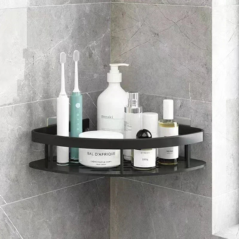 Bathroom Nail-free Shelf Shower Corner Shelf Aluminum Shampoo Shelf Shower Supply Storage Bathroom Accessories Bathroom Shelves