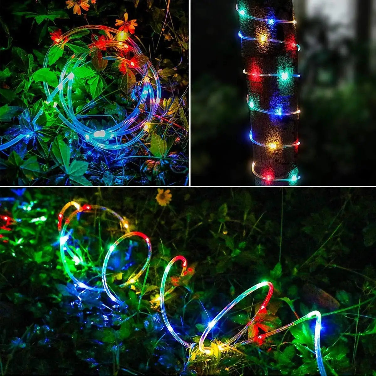 300LED Solar Rope Strip Light Outdoor Waterproof Fairy Light Strings Christmas Decor for Garden Lawn Tree Yard Fence Pathway