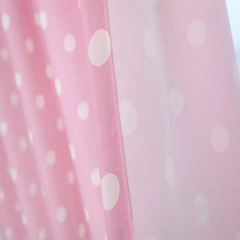 Small Dot Pattern Curtains Korean Fresh Semi Shade Curtains Kids Girls Bedroom Curtains Cloth Tulle Custom Made X-WP122#20