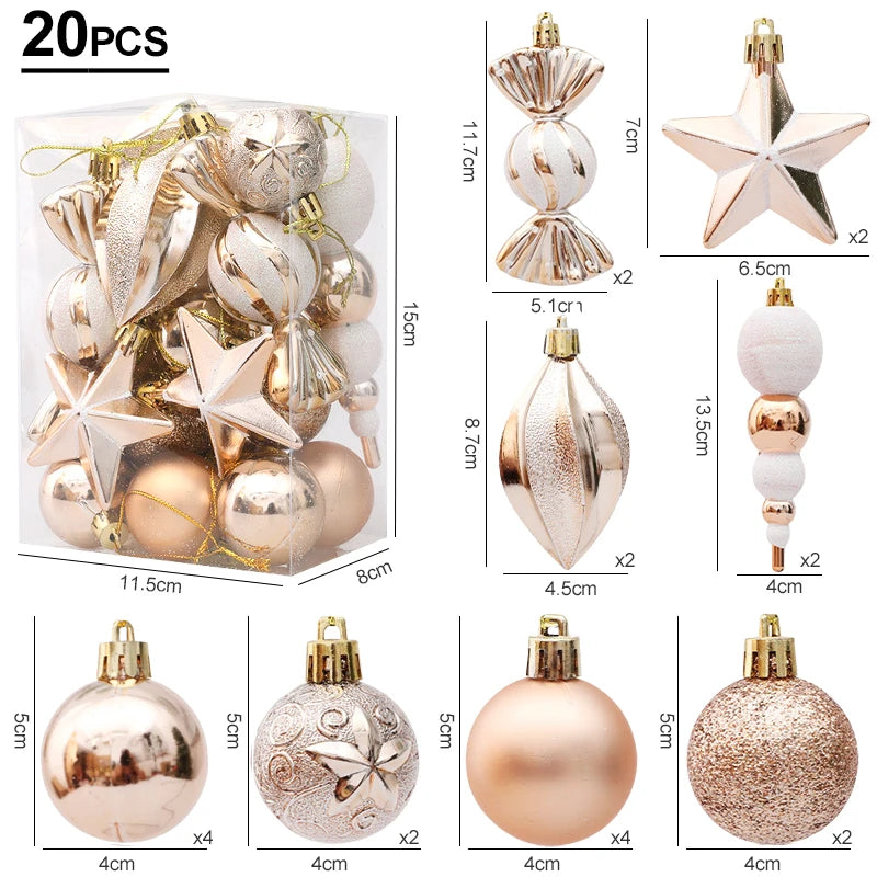 Christmas Tree Balls Red Candy Cane Hanging Ornament Big Pendants Set Christmas Decorations For Home 2024 Natal Navidad New Year