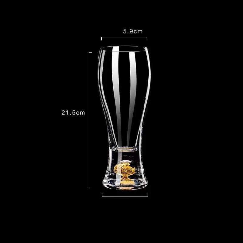 330/465ml Gold Foil Beer Mug Home Classic Beer Glass Cup Personalized Craft Glass Mug Large Capacity Cup Bar Specific Wine Glass