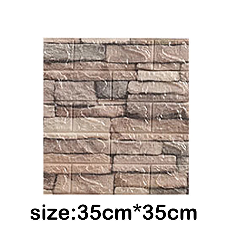 12Pcs 35cmx30cm Living Room Imitation Brick Waterproof Self-adhesive Wallpaper 3D Wall Stickers