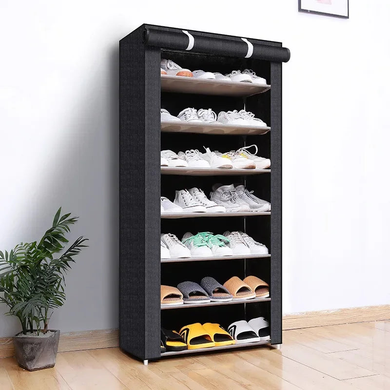 Multilayer Shoe Rack Organizer Dustproof Shoe Cabinet Multilayer Minimalist Nonwoven Home Furniture Space-saving Dustproof Shelf