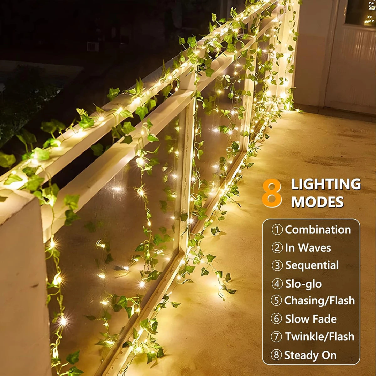 2M 20 LED Solar Green Leaf String Light Garden Lights New Year Decorations String Lamp Wedding Thanksgiving Christmas Decoration