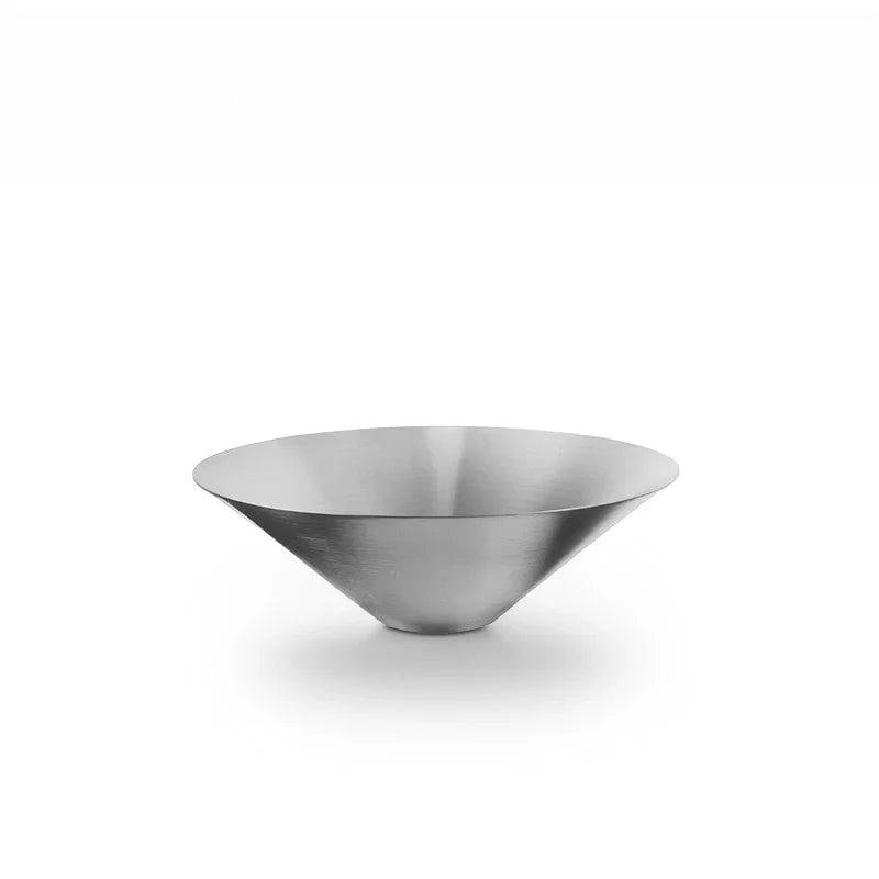 Stainless Steel Conical Ramen Bowl Brushed Noodle Bowls Minimalist Dessert Plate Snack Dish for Kitchen Home kitchen Restaurant