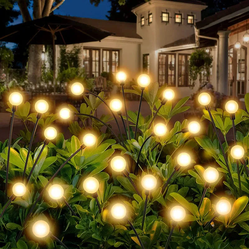 12Pack Outdoor LED Solar Lights Waterproof Starburst Solar Firefly Lights Lawn Lamp Garden Lamp for Path Landscape Decorative