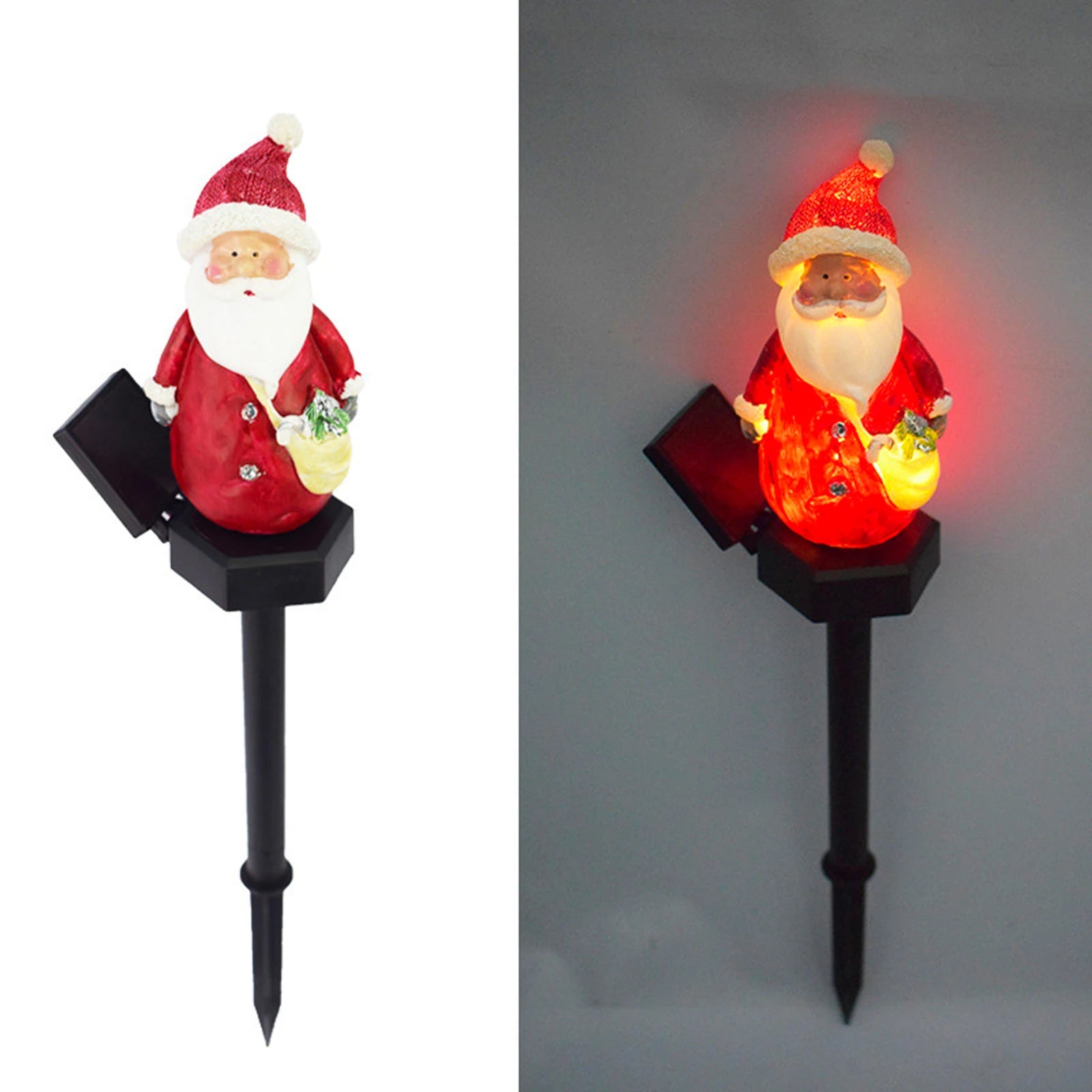 2024 Christmas Pathway LED Solar Lights Outdoor Waterproof Lawn Stake Lamp for Walkway Yard Home Decor Holiday Santa Claus