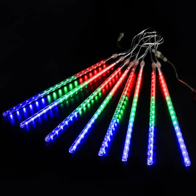 LED Meteor Shower Rain Lights Waterproof Falling Raindrop Fairy String Light for Christmas Holiday Party Patio Decor 30CM