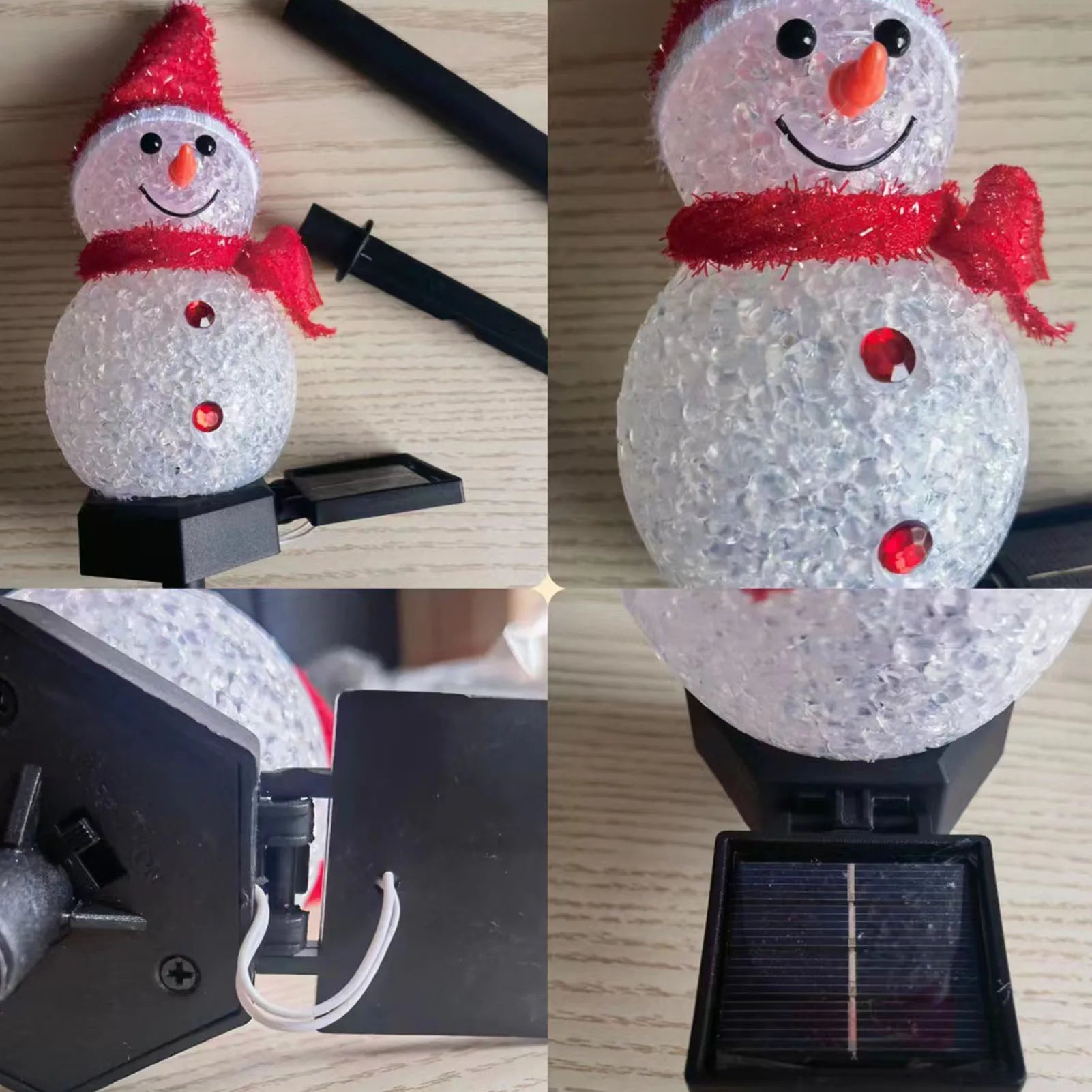 Snowman Shape LED Solar Lights Vibrant Atmosphere Landscape Light for Christmas Theme Party Decor