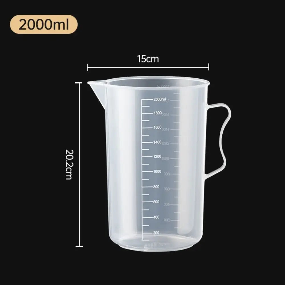 Plastic Graduated Measuring Cup Large Capacity Scale Transparent Mixing Cup Clear with Lid Laboratory Beaker Kitchen Baking