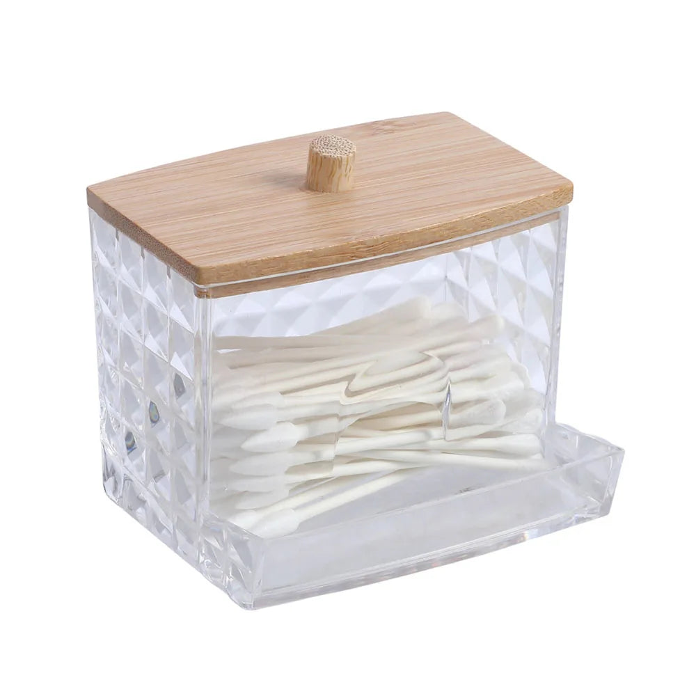 Cotton Round Pad Holder Powder Puff Storage Box Home Cotton Swab Box Makeup Organizer Dustproof Portable Durable Bathroom Jar