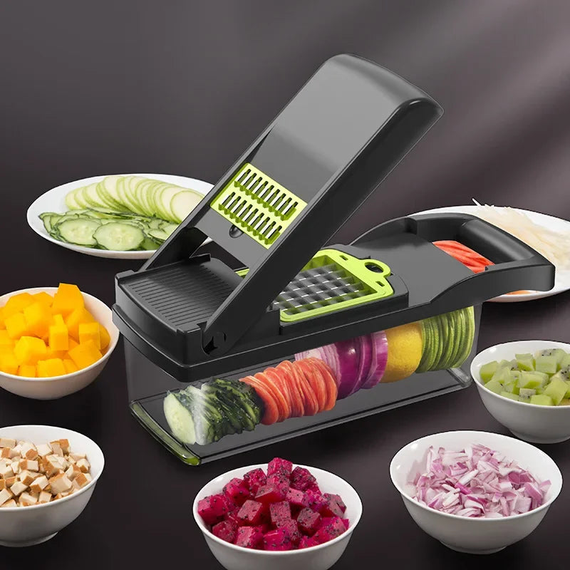 14/16 in 1 Multifunctional Vegetable Chopper Handle Food Grate Food Chopper Vegetable Slicer Dicer Cut Kitchen Items Cocina