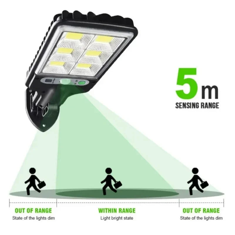 72/108COB Solar Lights Outdoor With 3 Mode Waterproof Motion Sensor Security Lighting LED Wall Street Lamp for Garden Patio Path