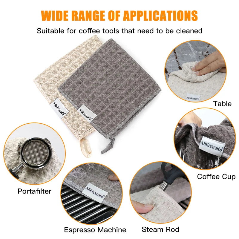 Barista Bar Coffee Towels Super Absorbent Rag Water Cloth Square Micro Microfiber Kitchen Home Tools Espresso Maker Accessories