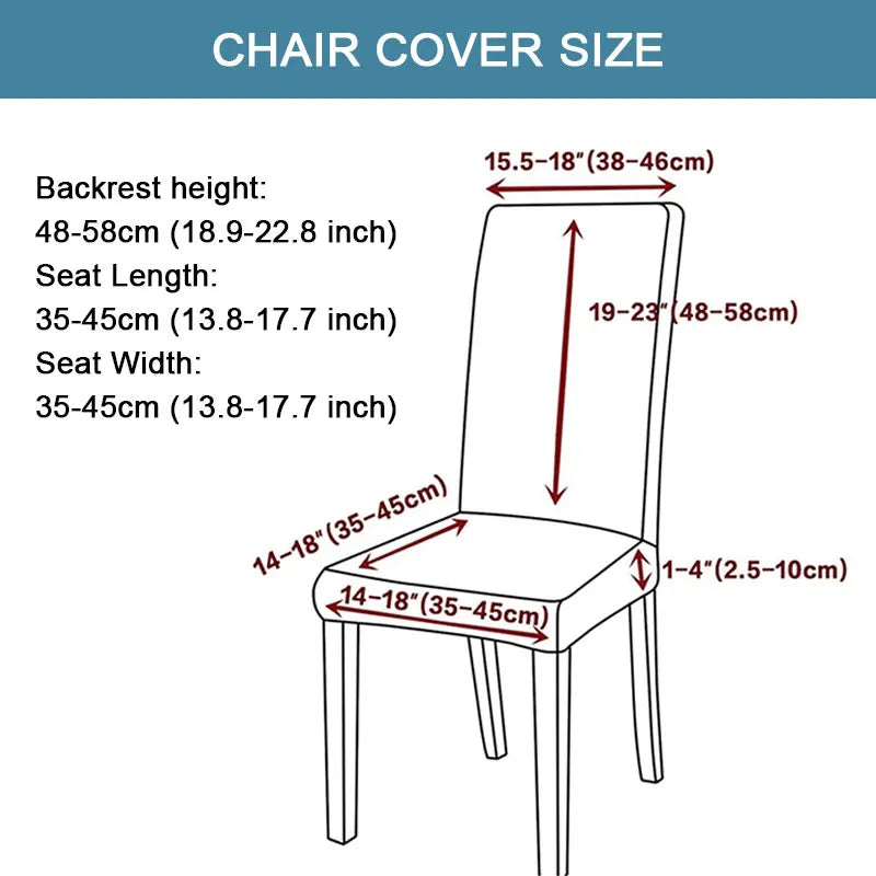 Printed Chair Cover Elastic Seat Chair Covers Removable Chair Slipcover For Wedding Hotel Banquet Dining Room Office Home Decor