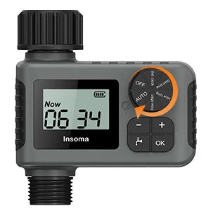 Insoma Automatic Water Timer Intelligent Irrigation Watering System Sprinkler Timer Garden Programmer Equipment IPX5 LCD Display