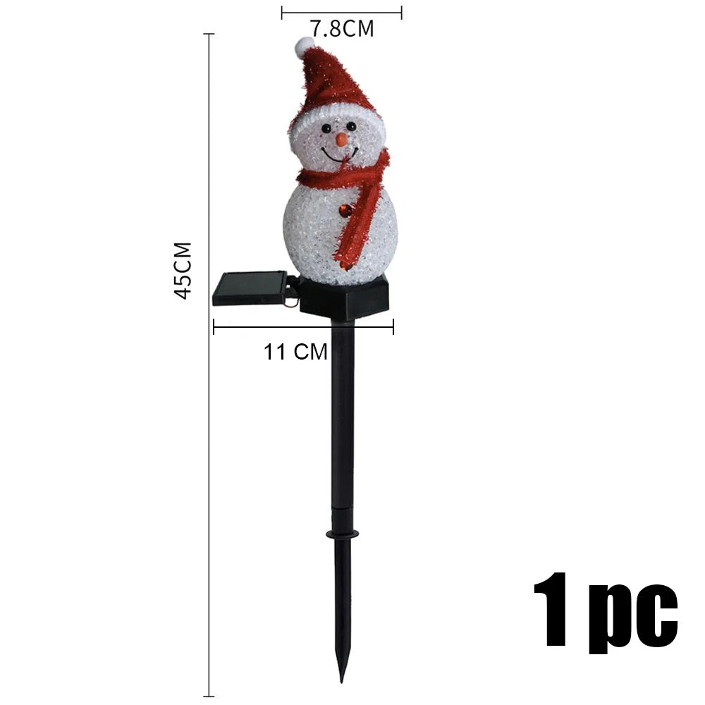 2024 Christmas Pathway LED Solar Lights Outdoor Waterproof Lawn Stake Lamp for Walkway Yard Home Decor Holiday Santa Claus