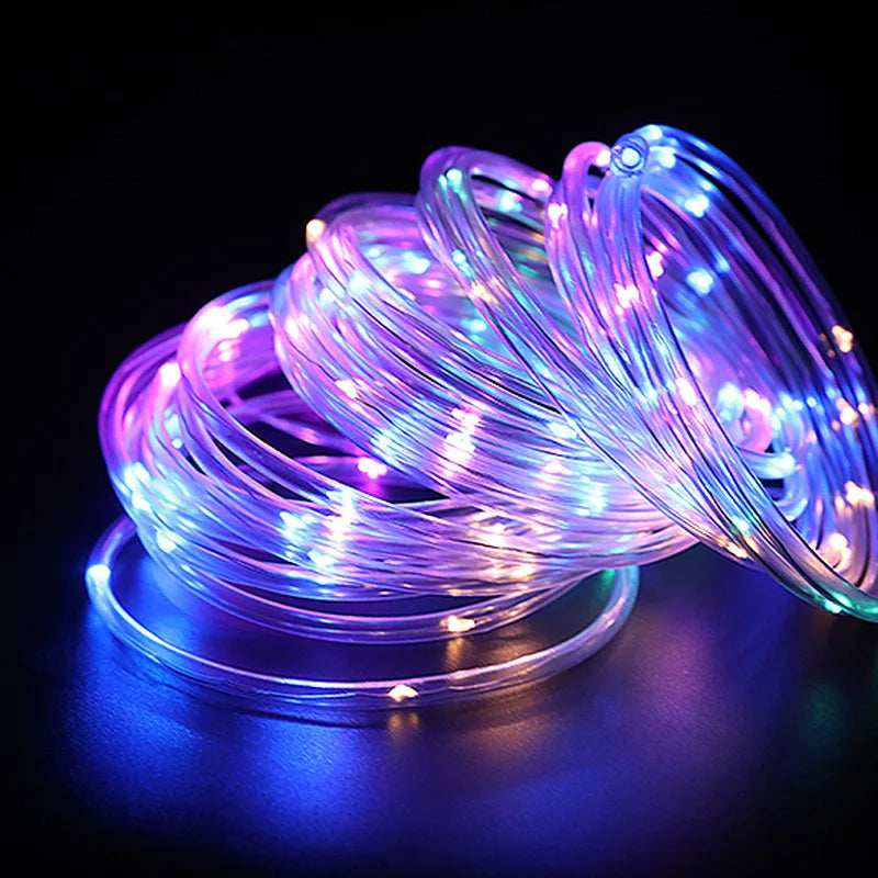 300LED Solar Rope Strip Light Outdoor Waterproof Fairy Light Strings Christmas Decor for Garden Lawn Tree Yard Fence Pathway