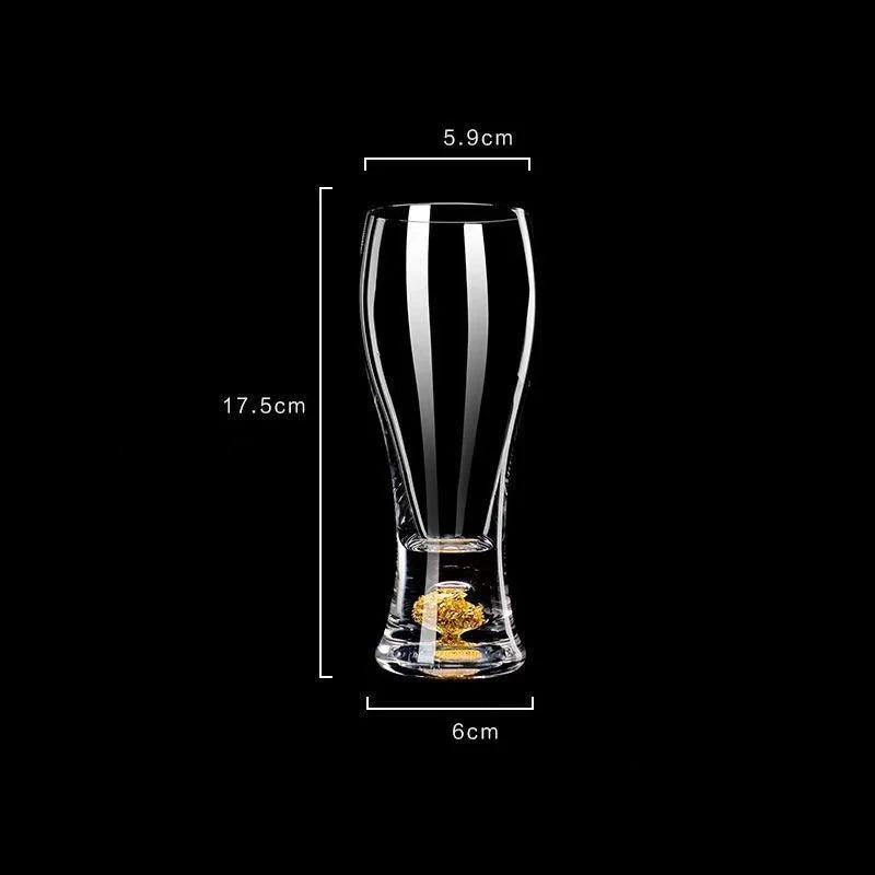 330/465ml Gold Foil Beer Mug Home Classic Beer Glass Cup Personalized Craft Glass Mug Large Capacity Cup Bar Specific Wine Glass