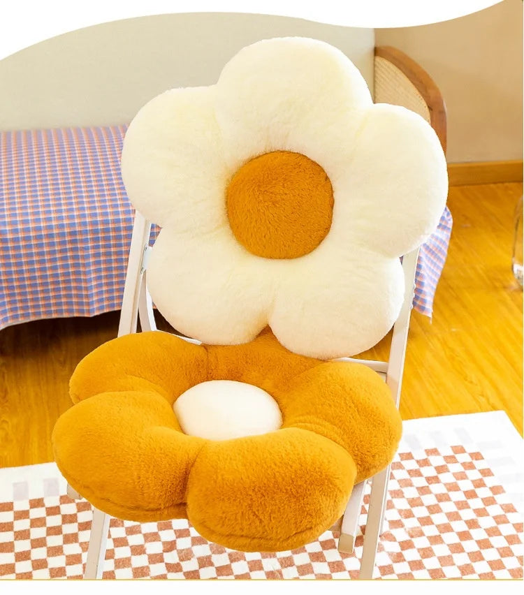 Cartoon Sunflower Small Kids Seat Cushion Home Decor Sofa Pillow Girl Plush Soft Little Cushion Bay Window Cojin Lumbar