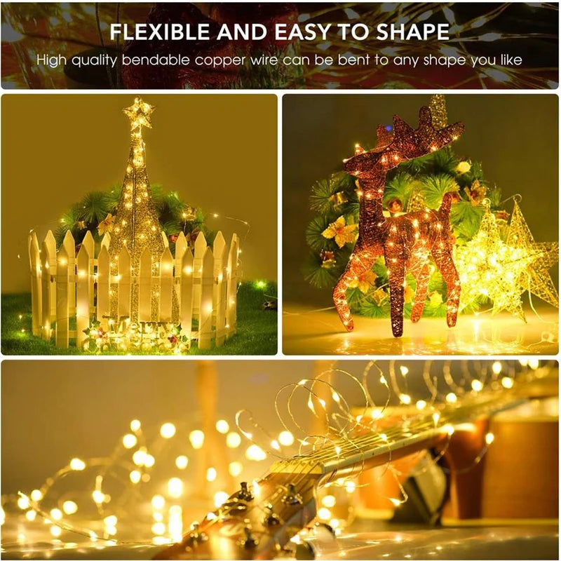 7M/12M/22M/32M Solar Light Outdoor Garden Fairy String Light Led Twinkle Waterproof Lamp for Christmas Patio Tree Party