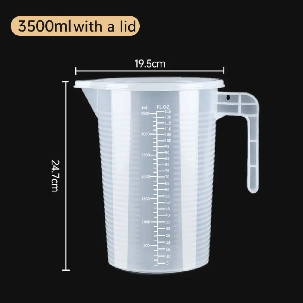 Plastic Graduated Measuring Cup Large Capacity Scale Transparent Mixing Cup Clear with Lid Laboratory Beaker Kitchen Baking