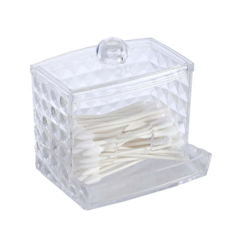 Cotton Round Pad Holder Powder Puff Storage Box Home Cotton Swab Box Makeup Organizer Dustproof Portable Durable Bathroom Jar