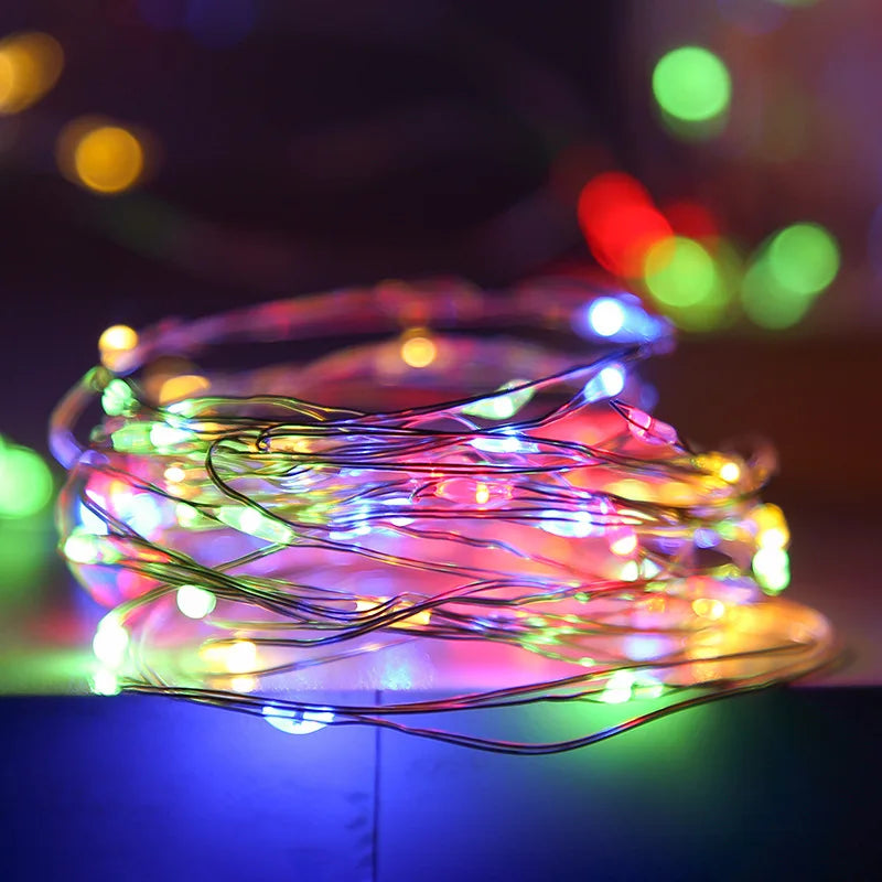 Led Fairy Lights Copper Wire String 1/2/5/10M Holiday Outdoor Lamp Garland For Christmas Tree Wedding Party Decoration