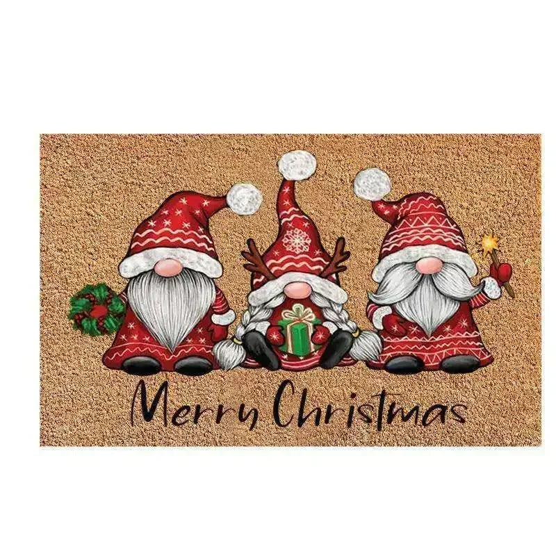 2025 Christmas Decorations Doormat,Merry Xmas Gnomes Elk Rug Indoor Outdoor Entrance Carpet Holiday Home Decor Door Mat