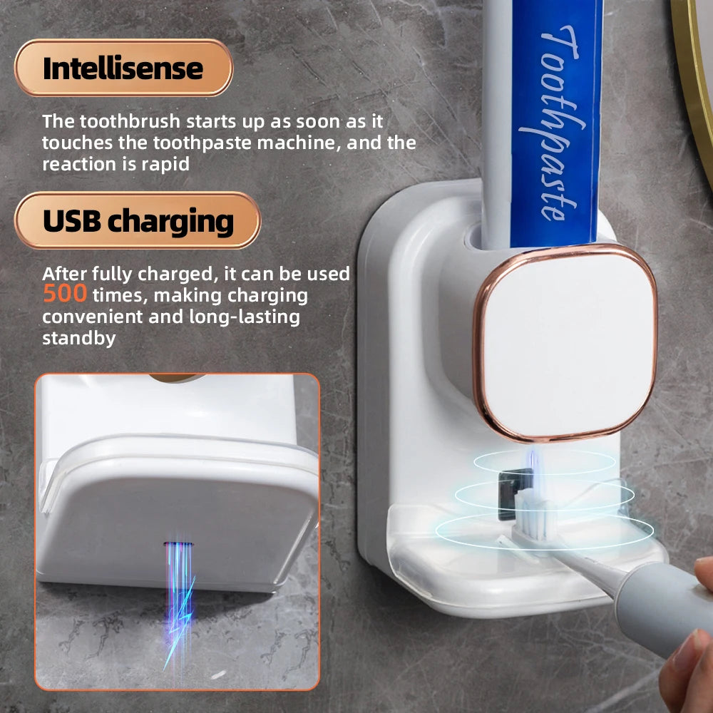 3 Mode Smart Toothpaste Dispenser Automatic Sensor Electric Wall Mounted Tooth Paste Squeezer USB Removable Bathroom Accessories