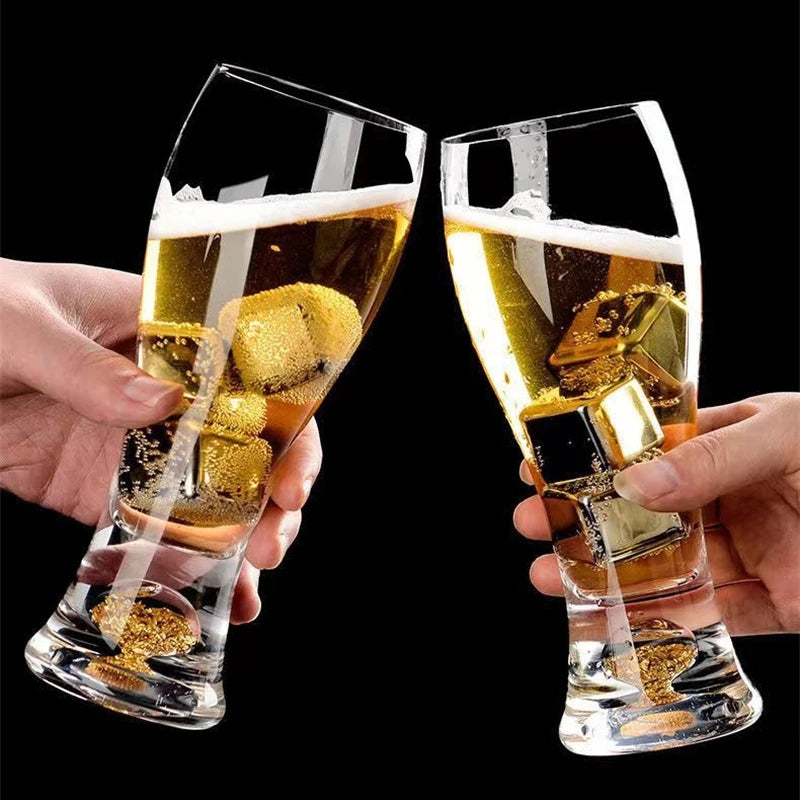 330/465ml Gold Foil Beer Mug Home Classic Beer Glass Cup Personalized Craft Glass Mug Large Capacity Cup Bar Specific Wine Glass