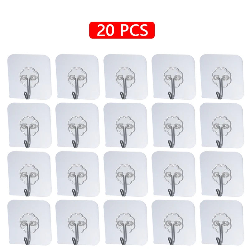 10/20 Pcs Hooks Transparent Strong Self Adhesive Door Wall Hangers Hooks Suction Heavy Load Rack Cup Sucker for Kitchen Bathroom