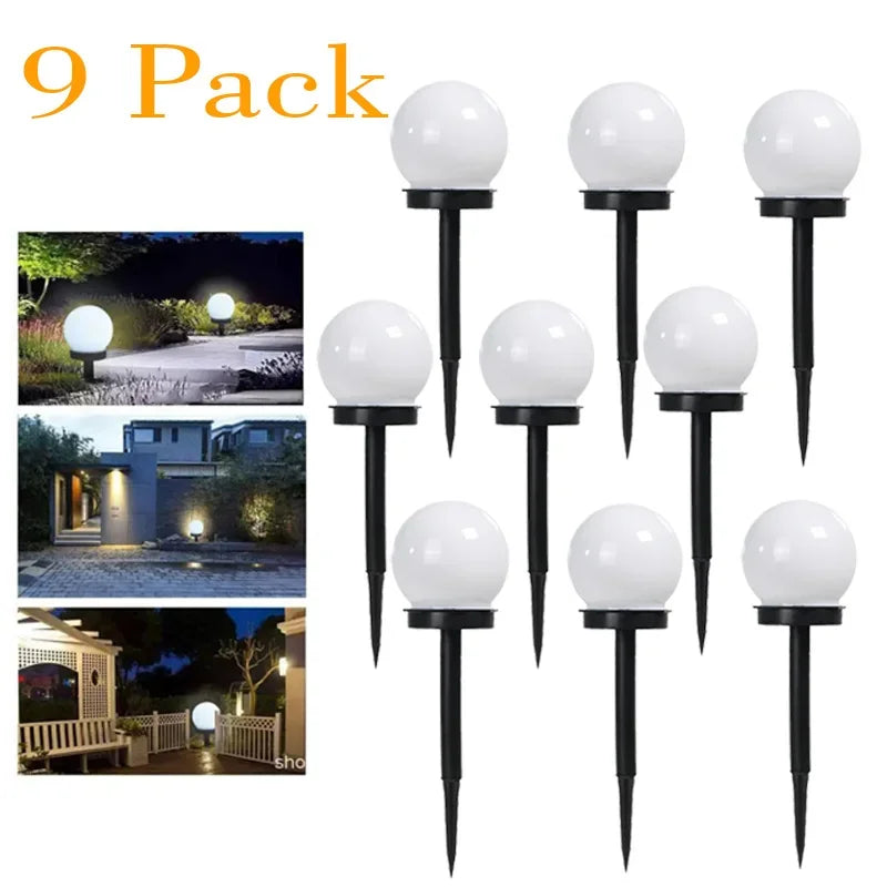 1/3/6/9PC Solar Powered LED Bulb Lamp Energy Light Waterproof Outdoor Garden Light Street Solar Panel Ball Lights Lawn Yard Lamp